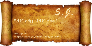 Sárdy József névjegykártya