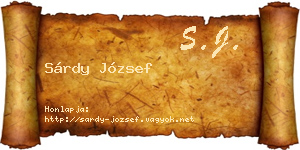 Sárdy József névjegykártya